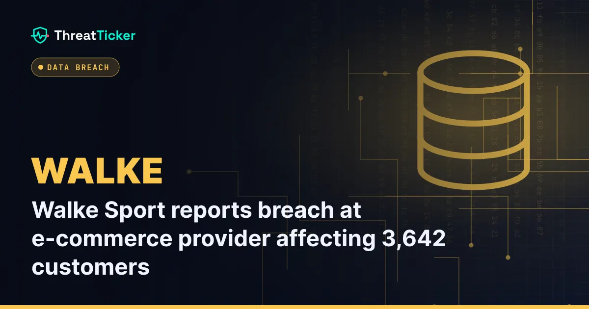 Walke Sport reports breach at e-commerce provider affecting 3,642 customers
