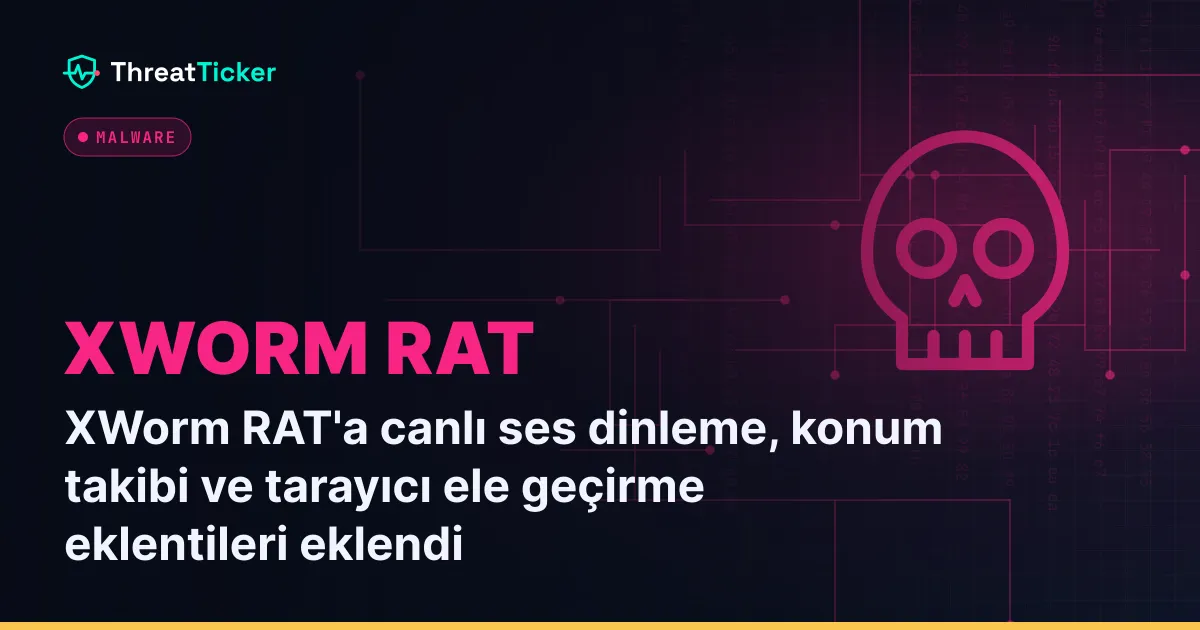XWorm RAT'a canlı ses dinleme, konum takibi ve tarayıcı ele geçirme eklentileri eklendi
